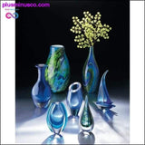Plus Minus Co Peacock Inspired Art Glass Vase, view 3