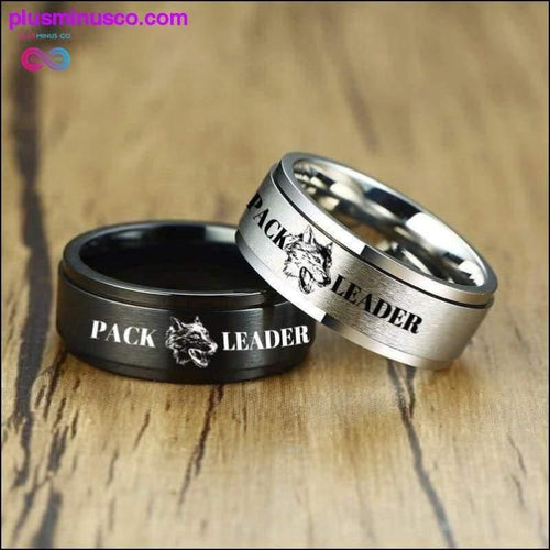 Plus Minus Co Pack leader spinner ring  8MM Stainless steel wedding band