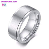 Plus Minus Co Pack leader spinner ring 8MM Stainless steel wedding band, view 3