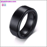 Plus Minus Co Pack leader spinner ring 8MM Stainless steel wedding band, view 5