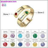 Plus Minus Co Personalized Mothers Rings Custom Name Birthstone Rings for, view 6