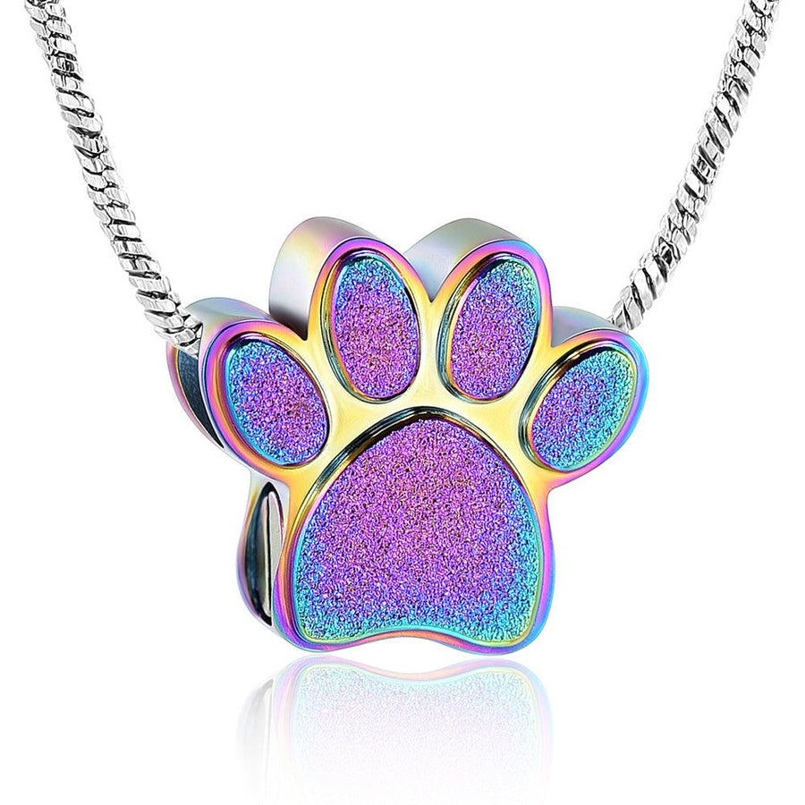 Plus Minus Co Pet Paw Urn Necklace for Ashes Memorial Keepsake Urn Locket Cremation Jewelry Pet Pendant Necklace Urn for Dog Cat
