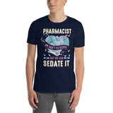 Plus Minus Co pharmacist we can't fix stupid, but we can sedate it t-shirt, view 2