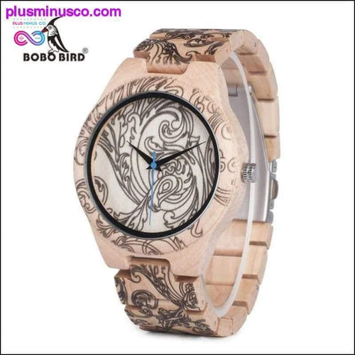 Plus Minus Co Pine Wooden Watches for Men UV Printing Tattoo Watch In Wood
