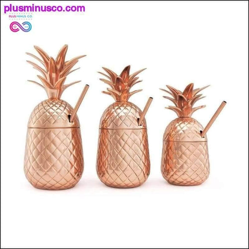 Plus Minus Co Pineapple Cocktail Tumbler Stainless Steel Moscow Mule Mug