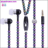 Plus Minus Co Pink Pearl Rhinestone Universal Noise Cancelling Earphones, view 2