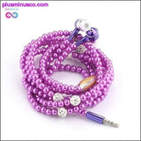 Plus Minus Co Pink Pearl Rhinestone Universal Noise Cancelling Earphones, view 4