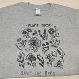 Plus Minus Co Plant These Harajuku Tshirt Women Causal Save The Bees T-shirt Cotton Wildflower Graphic Tees Woman Unisex Clothes, view 3