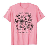 Plus Minus Co Plant These Harajuku Tshirt Women Causal Save The Bees T-shirt Cotton Wildflower Graphic Tees Woman Unisex Clothes, view 6