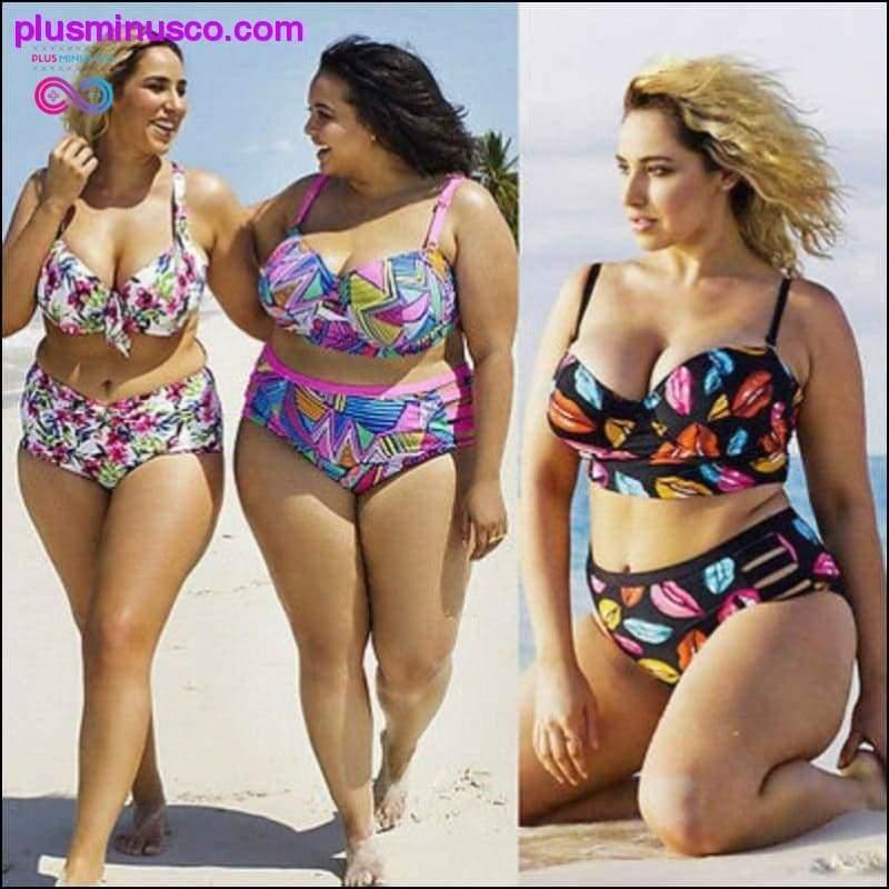 Plus Minus Co Plus Size Bikini Women Push Up Padded High Waist Bikini Set