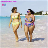 Plus Minus Co Plus Size Bikini Women Push Up Padded High Waist Bikini Set, view 3
