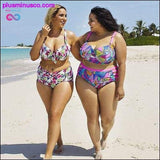 Plus Minus Co Plus Size Bikini Women Push Up Padded High Waist Bikini Set, view 4