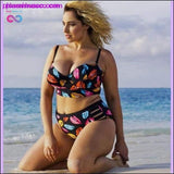 Plus Minus Co Plus Size Bikini Women Push Up Padded High Waist Bikini Set, view 6