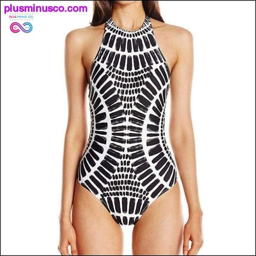 Plus Minus Co Plus Size Halter One Piece Beach Swimwear