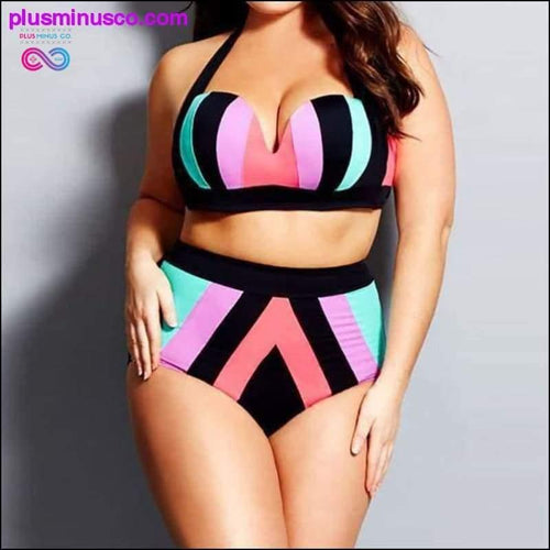 Plus Minus Co Plus Size Push Up women swimsuit bikini set Large size