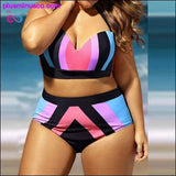 Plus Minus Co Plus Size Push Up women swimsuit bikini set Large size, view 4
