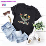 Plus Minus Co Plus Size S-5XL New Adicats Print T Shirt Women Shirts, view 2