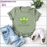 Plus Minus Co Plus Size S-5XL New Avocado Print T Shirt Women Shirts, view 3