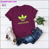 Plus Minus Co Plus Size S-5XL New Avocado Print T Shirt Women Shirts, view 4