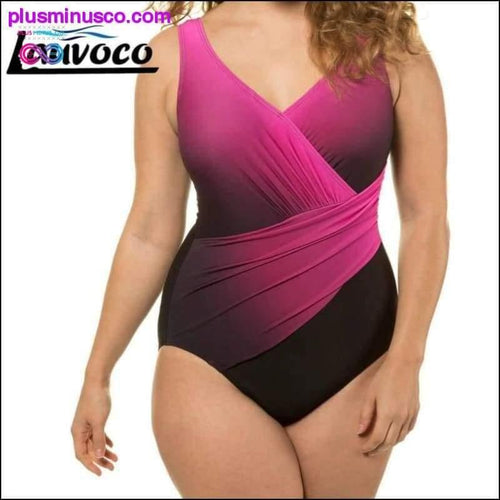 Plus Minus Co Plus Size Women Gradient Sexy One Piece Swim Suits