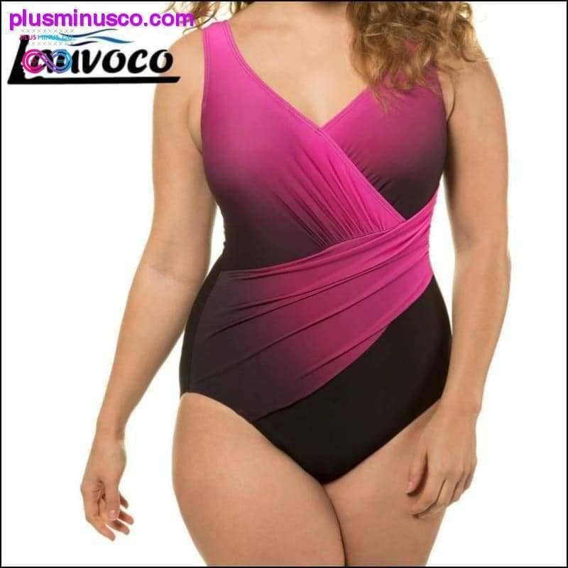 Plus Minus Co Plus Size Women Gradient Sexy One Piece Swim Suits