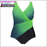 Plus Minus Co Plus Size Women Gradient Sexy One Piece Swim Suits, view 3