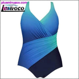 Plus Minus Co Plus Size Women Gradient Sexy One Piece Swim Suits, view 5