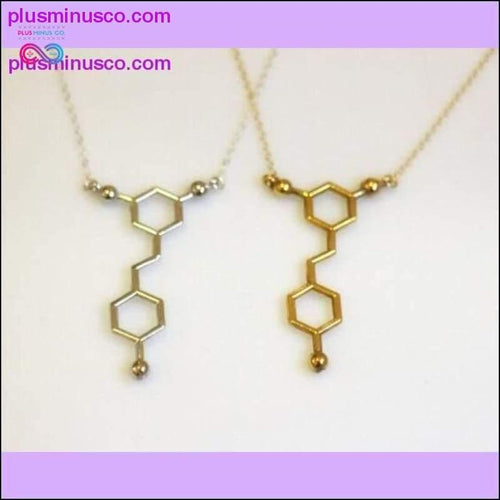 Plus Minus Co PlusMinus Resveratrol Red Wine Molecular Formula Necklace