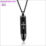 Plus Minus Co Polished 361L Stainless Steel Cross Bullet Locket Pendant, view 3