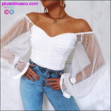 Plus Minus Co Polka Dot Blouse Women Mesh Shirts Pink Tops Sweetheart, view 2