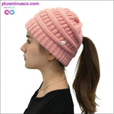 Plus Minus Co Ponytail Beanies Winter Hat For Women Knitted Warm Cap Messy, view 3
