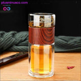 Plus Minus Co Portable Double Wall Glass Tea Mug Coffee Travel Cup Infuser, view 2