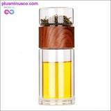 Plus Minus Co Portable Double Wall Glass Tea Mug Coffee Travel Cup Infuser, view 4