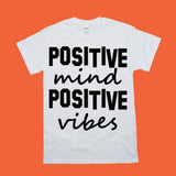 Plus Minus Co Positive Mind Positive Vibes | Black & White Yoga T-Shirt, T-Shirt For Men, T-Shirt For Women, Yoga, Motivational, view 3
