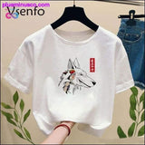 Plus Minus Co Princess Mononoke T-shirt with Print Ghibli Studio Tshirt, view 3