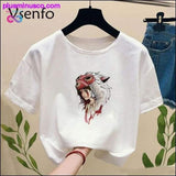 Plus Minus Co Princess Mononoke T-shirt with Print Ghibli Studio Tshirt, view 5