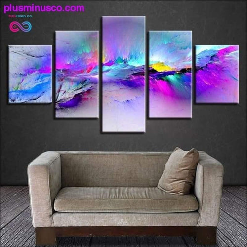 Plus Minus Co Print Posters Modern Wall Art Frame 5 Pieces Color Abstract