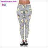 Plus Minus Co Printed Slim Fit Egyptian Cat Symbols Leggings for Women, view 3