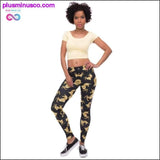 Plus Minus Co Printed Slim Fit Egyptian Cat Symbols Leggings for Women, view 5