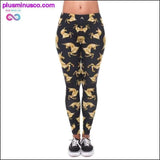 Plus Minus Co Printed Slim Fit Egyptian Cat Symbols Leggings for Women, view 6