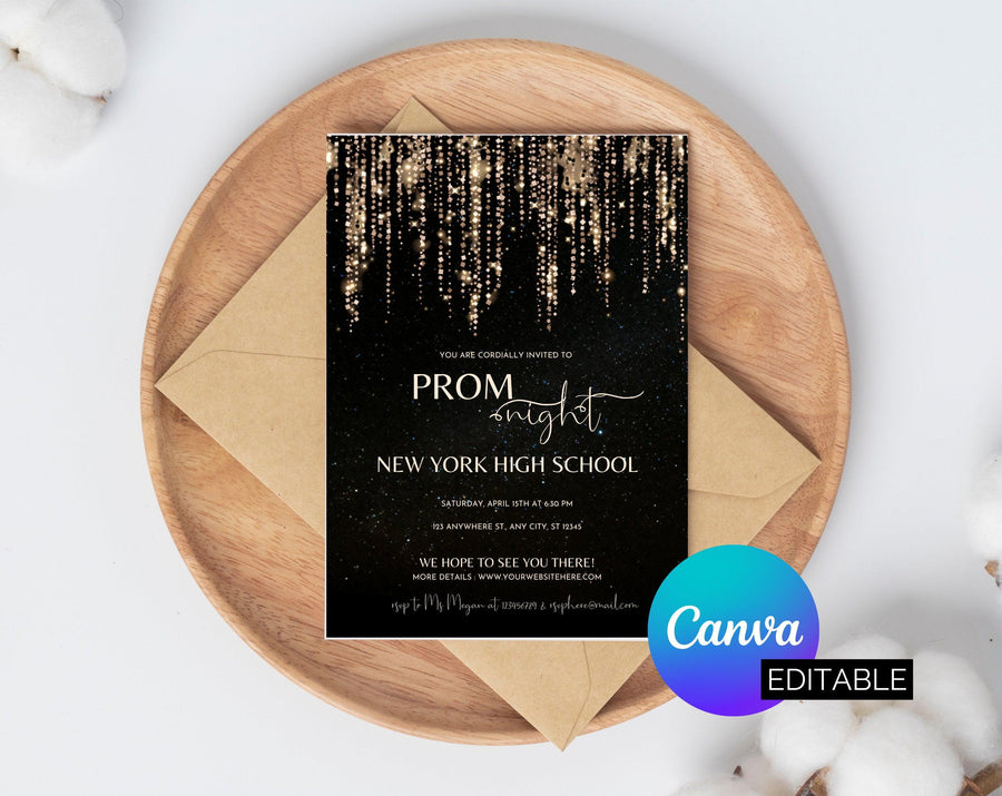 Plus Minus Co Prom night, Prom Party Invitation, Prom Invitation Flyer, Prom Event Flyer digital download, Card Template, digital editable Canva Template