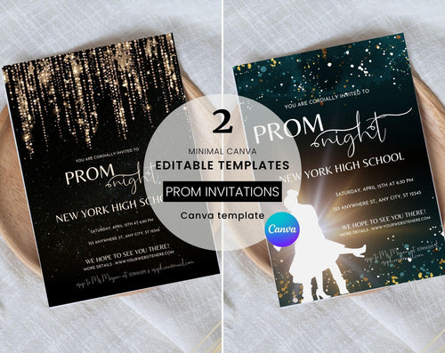 Plus Minus Co Prom night, Prom Party Invitation, Prom Invitation Flyer, Prom Event Flyer digital download, Card Template,  digital editable Canva Template