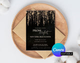 Plus Minus Co Prom night, Prom Party Invitation, Prom Invitation Flyer, Prom Event Flyer digital download, Card Template, digital editable Canva Template, view 2