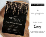 Plus Minus Co Prom night, Prom Party Invitation, Prom Invitation Flyer, Prom Event Flyer digital download, Card Template, digital editable Canva Template, view 6