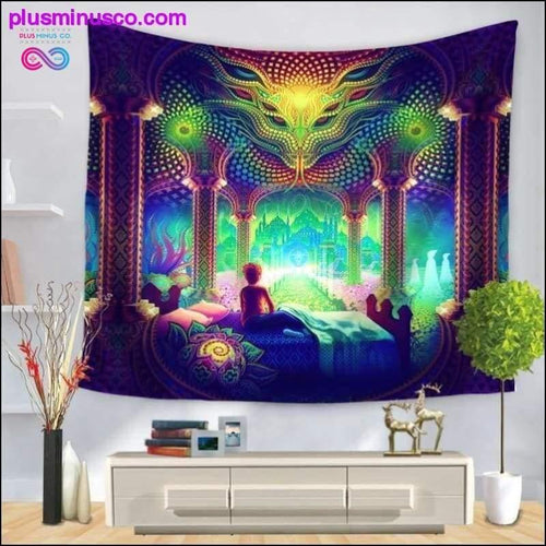 Plus Minus Co Psychedelic Tapestry Wall Hanging Polyester Thin Couch