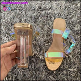 Plus Minus Co PVC Women Sandals Summer Open Toed High Heels Women, view 6