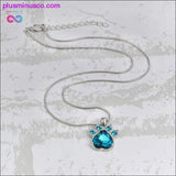 Plus Minus Co Rhinestone Paw Foot Print Charm Necklace Birthstone Jewelry, view 3