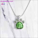 Plus Minus Co Rhinestone Paw Foot Print Charm Necklace Birthstone Jewelry, view 4