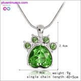 Plus Minus Co Rhinestone Paw Foot Print Charm Necklace Birthstone Jewelry, view 5