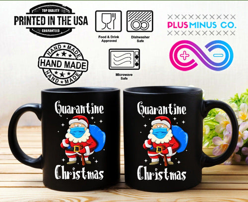 Plus Minus Co Quarantine Christmas Black Mugs